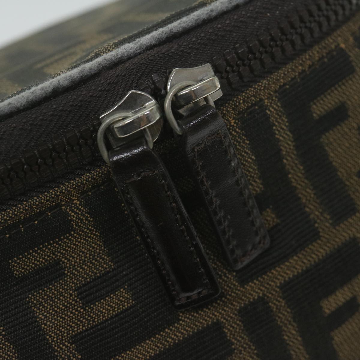 FENDI Zucca Canvas Vanity Cosmetic Pouch Black Brownbs11154