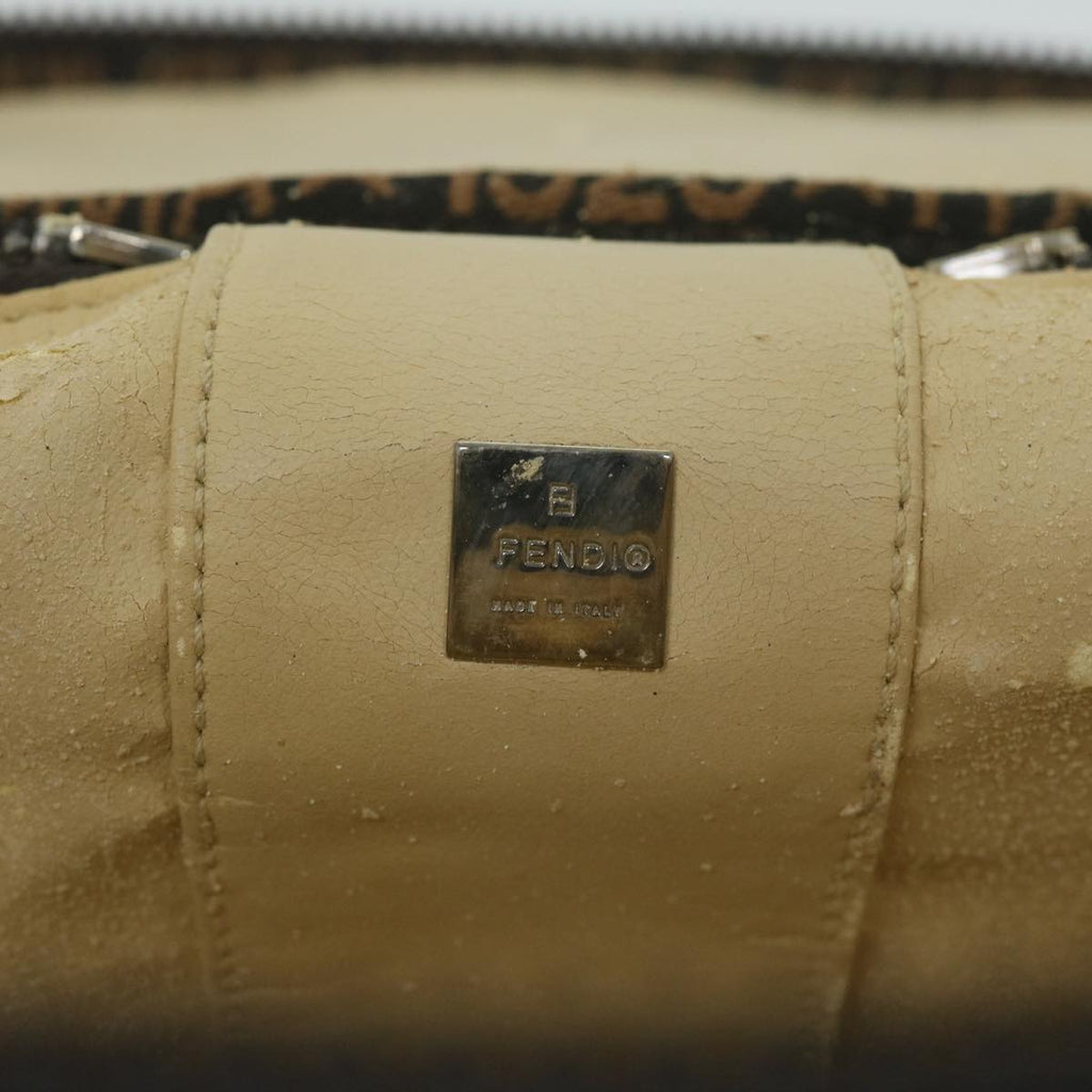 FENDI Zucca Canvas Vanity Cosmetic Pouch Black Brownbs11154