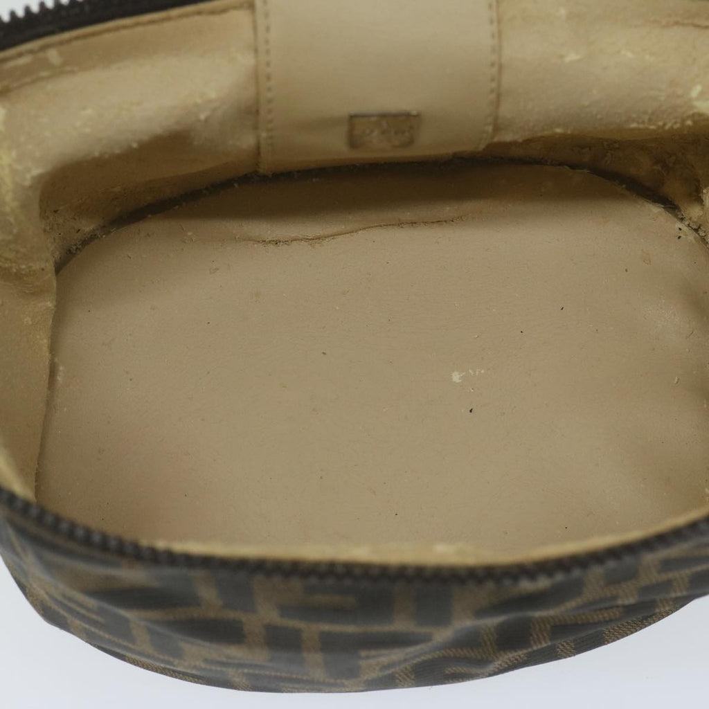 FENDI Zucca Canvas Vanity Cosmetic Pouch Black Brownbs11154