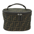 FENDI Zucca Canvas Vanity Cosmetic Pouch Black Brownbs11154