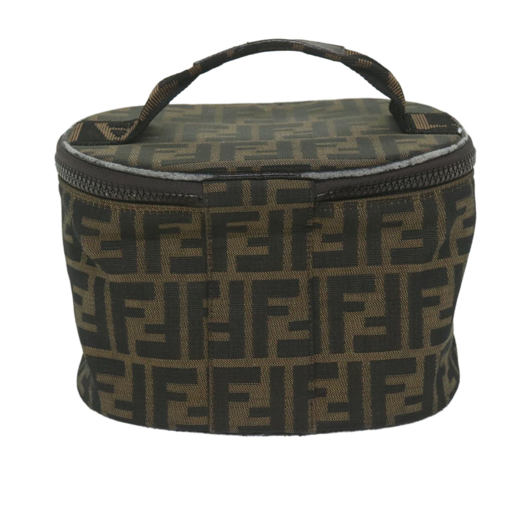 FENDI Zucca Canvas Vanity Cosmetic Pouch Black Brownbs11154