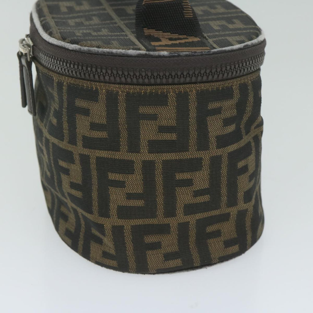 FENDI Zucca Canvas Vanity Cosmetic Pouch Black Brownbs11154