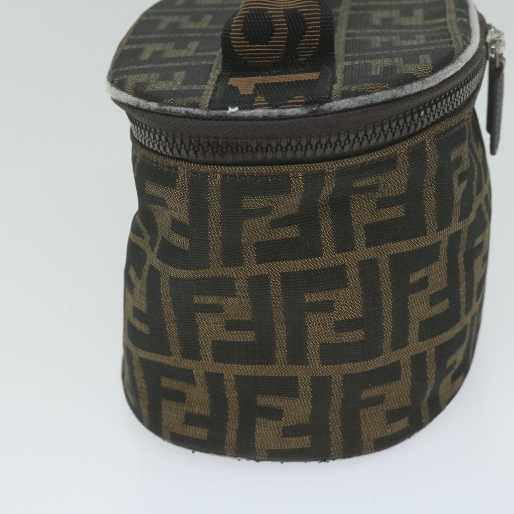 FENDI Zucca Canvas Vanity Cosmetic Pouch Black Brownbs11154