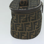 FENDI Zucca Canvas Vanity Cosmetic Pouch Black Brownbs11154