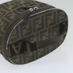 FENDI Zucca Canvas Vanity Cosmetic Pouch Black Brownbs11154