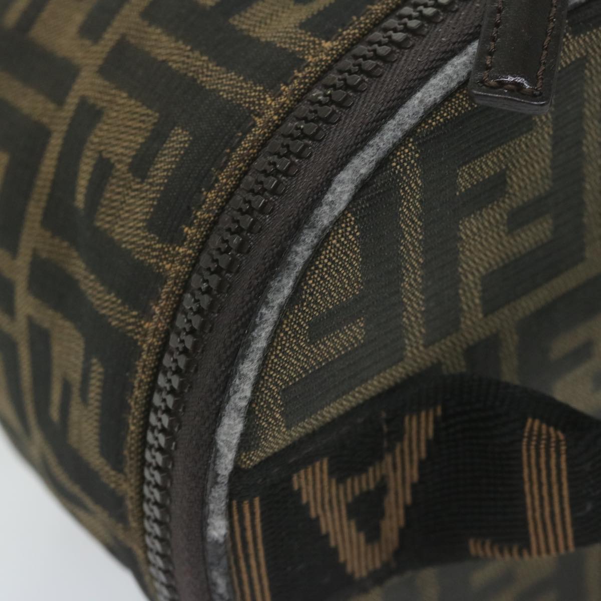FENDI Zucca Canvas Vanity Cosmetic Pouch Black Brownbs11154
