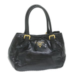 PRADA Hand Bag Leather Black  bs11157