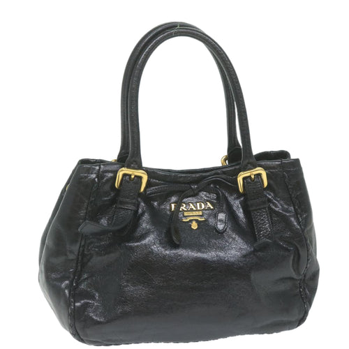 PRADA Hand Bag Leather Black  bs11157