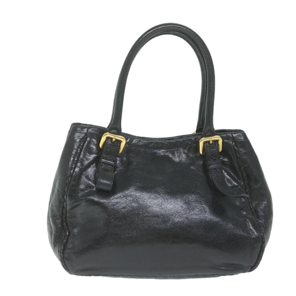 PRADA Hand Bag Leather Black  bs11157