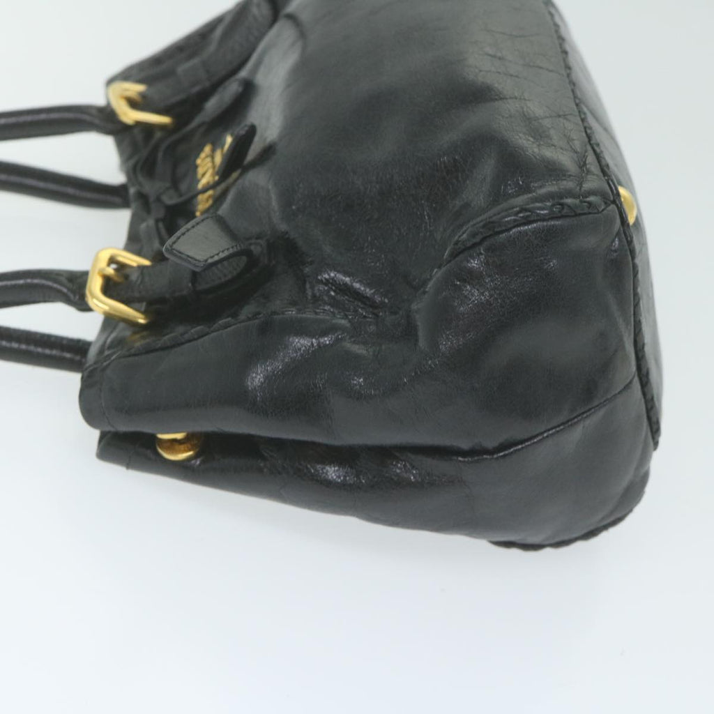 PRADA Hand Bag Leather Black  bs11157