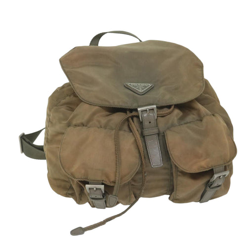 PRADA Backpack Nylon Khaki  bs11160