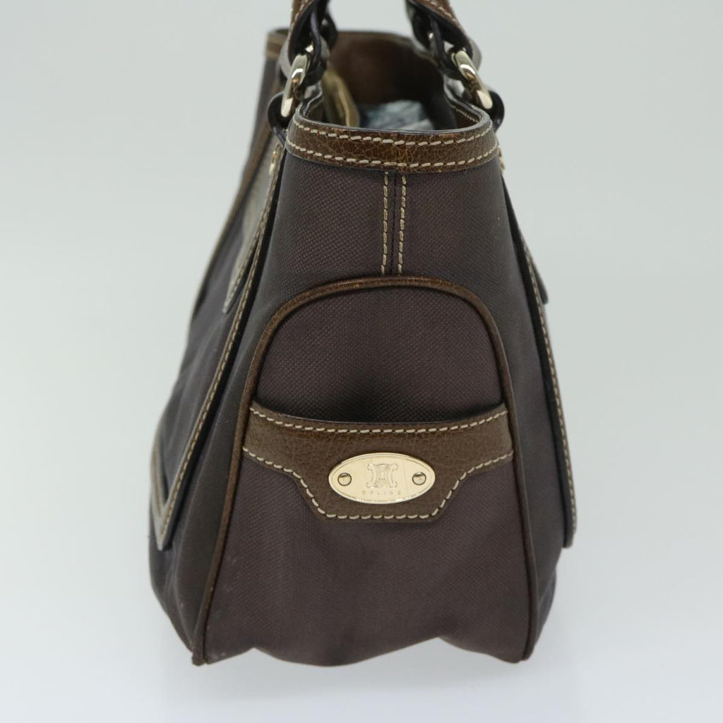 CELINE Hand Bag Canvas Brown  11179