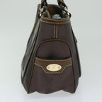 CELINE Hand Bag Canvas Brown  11179