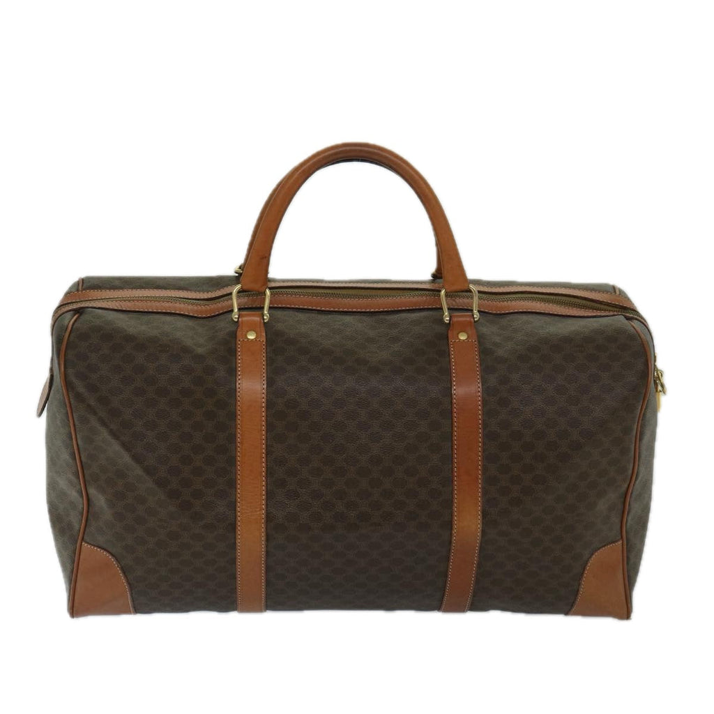 CELINE Macadam Canvas Boston Bag PVC Leather Brown  11190