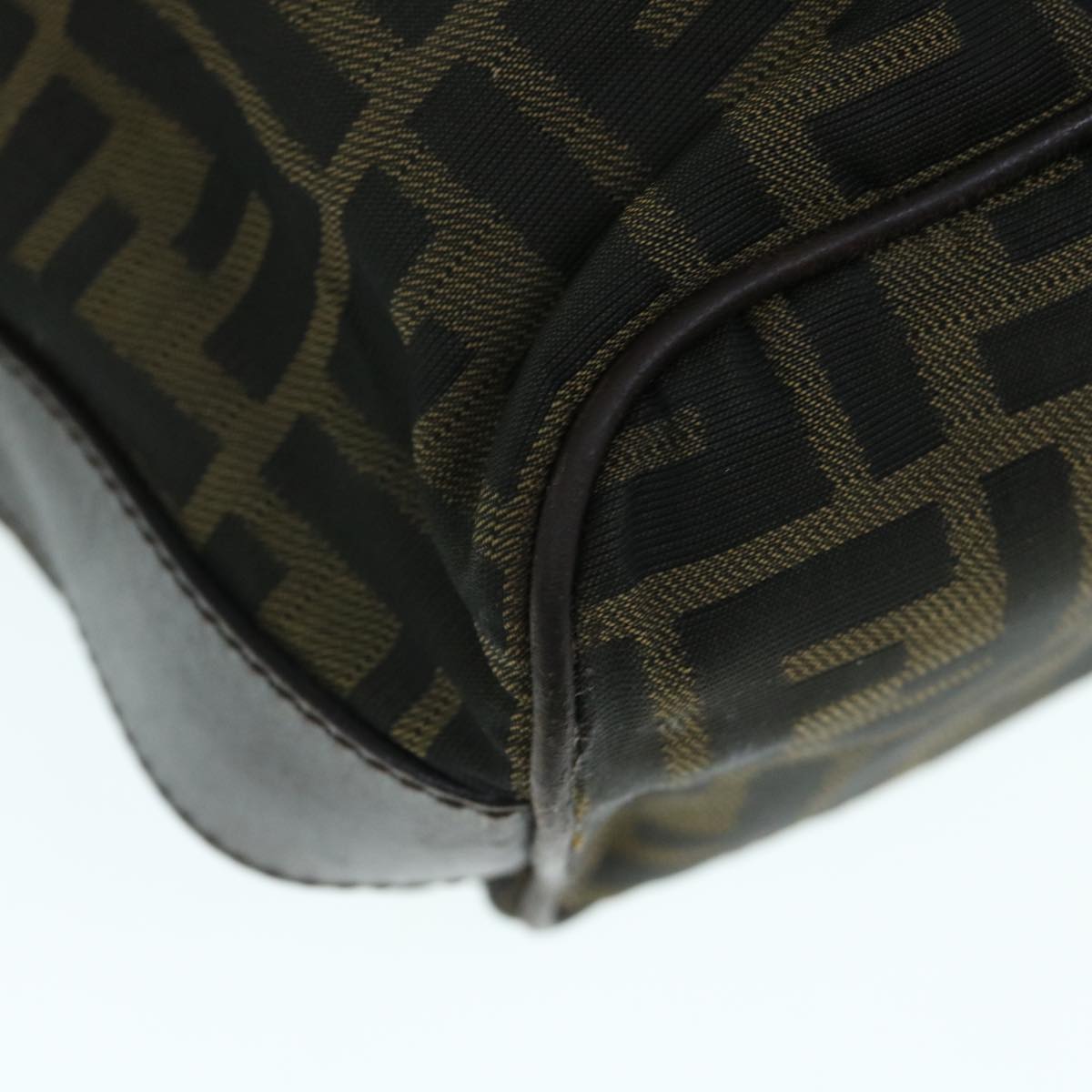 FENDI Zucca Canvas Shoulder Bag Black Brownbs11305