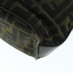 FENDI Zucca Canvas Shoulder Bag Black Brownbs11305
