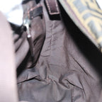 FENDI Zucca Canvas Shoulder Bag Black Brownbs11305