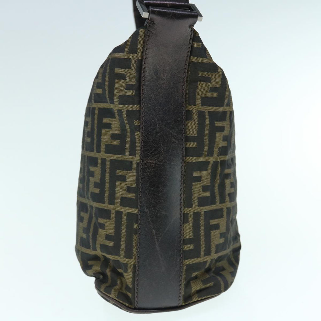 FENDI Zucca Canvas Shoulder Bag Black Brownbs11305