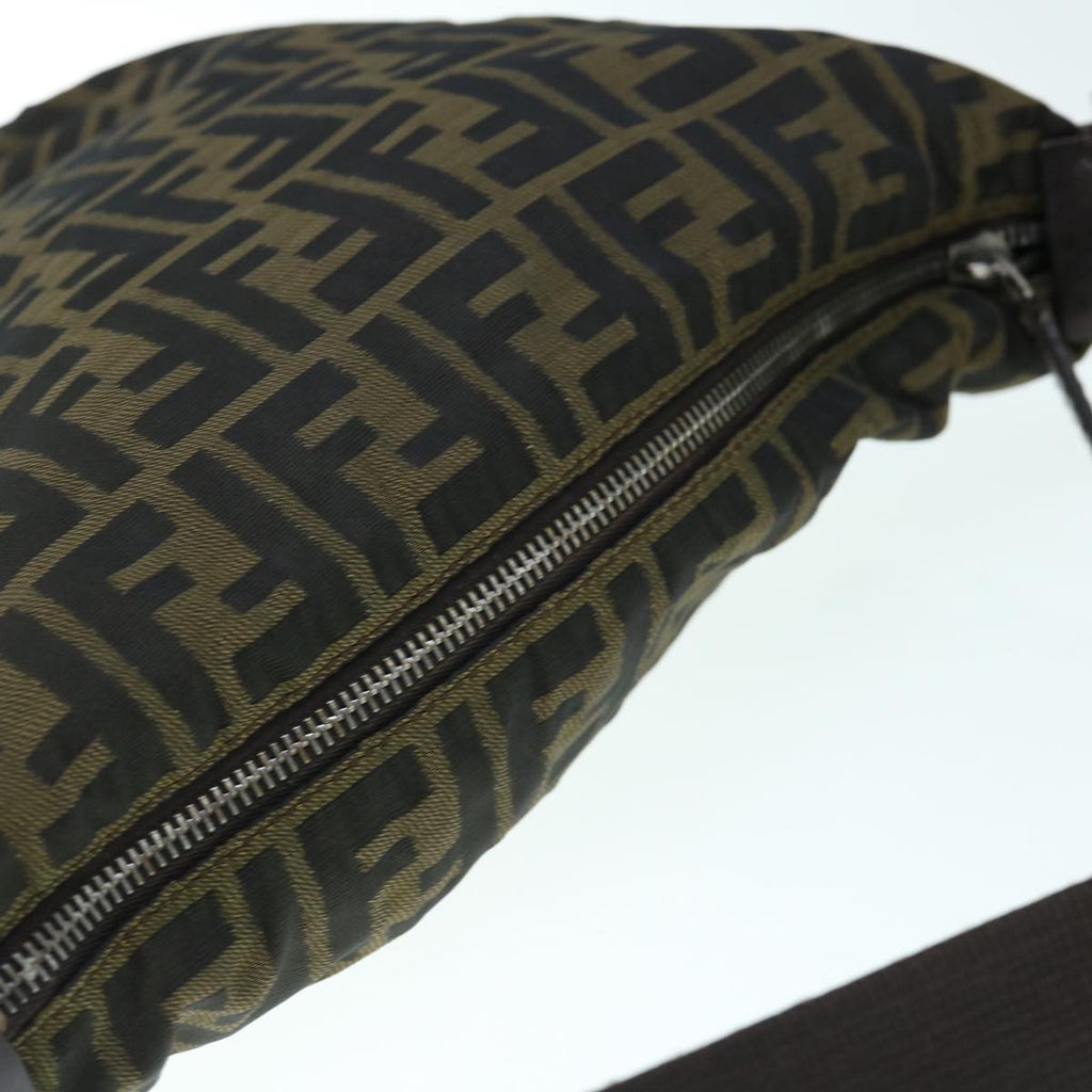 FENDI Zucca Canvas Shoulder Bag Black Brownbs11305