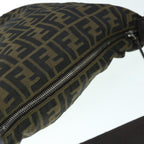 FENDI Zucca Canvas Shoulder Bag Black Brownbs11305