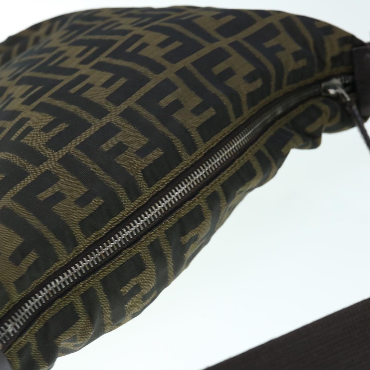 FENDI Zucca Canvas Shoulder Bag Black Brownbs11305