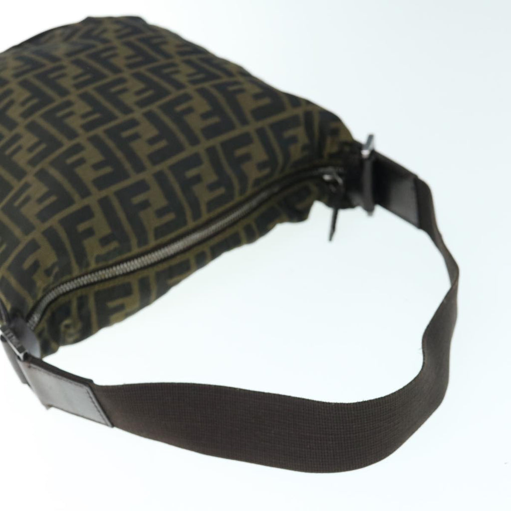 FENDI Zucca Canvas Shoulder Bag Black Brownbs11305