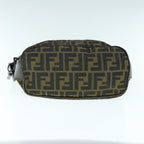 FENDI Zucca Canvas Shoulder Bag Black Brownbs11305