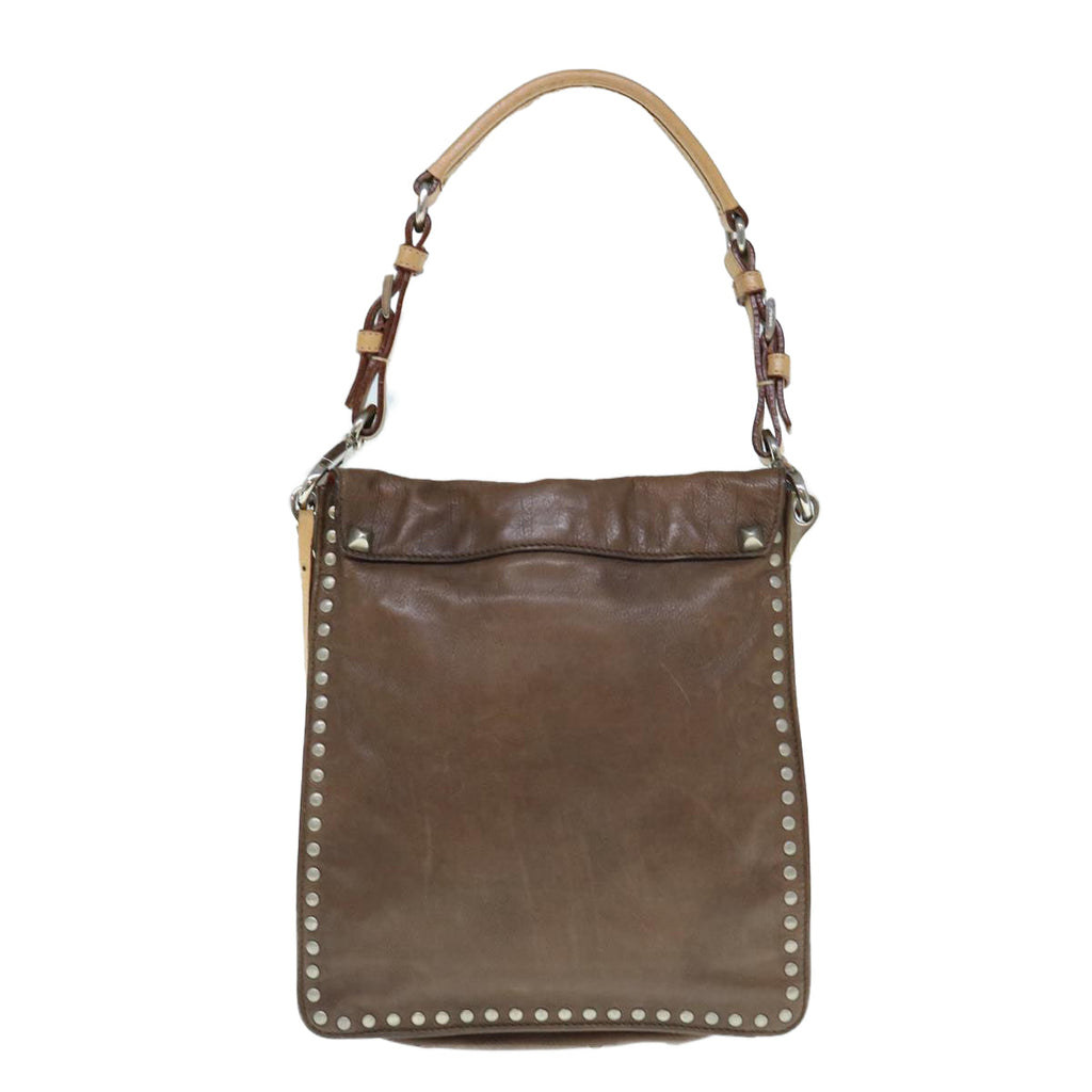 PRADA Shoulder Bag Leather Brown  bs11385