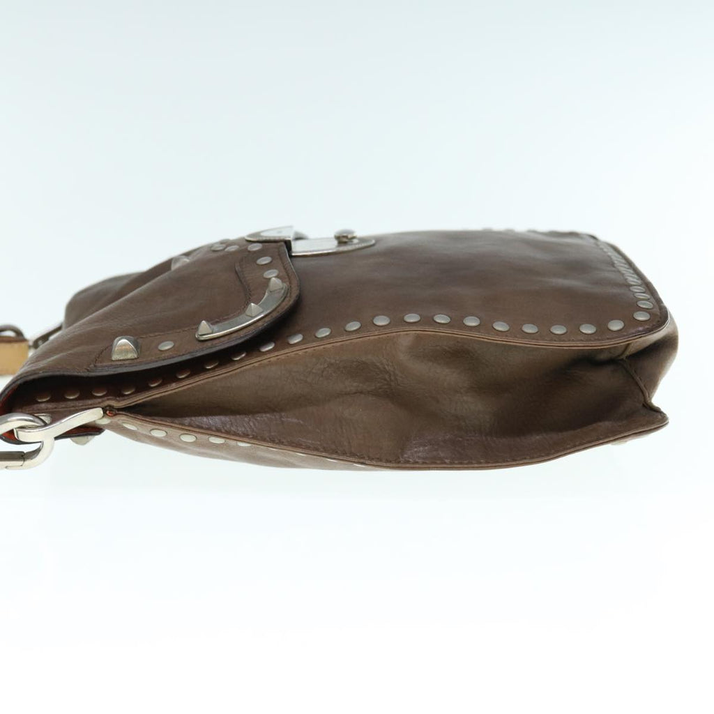 PRADA Shoulder Bag Leather Brown  bs11385