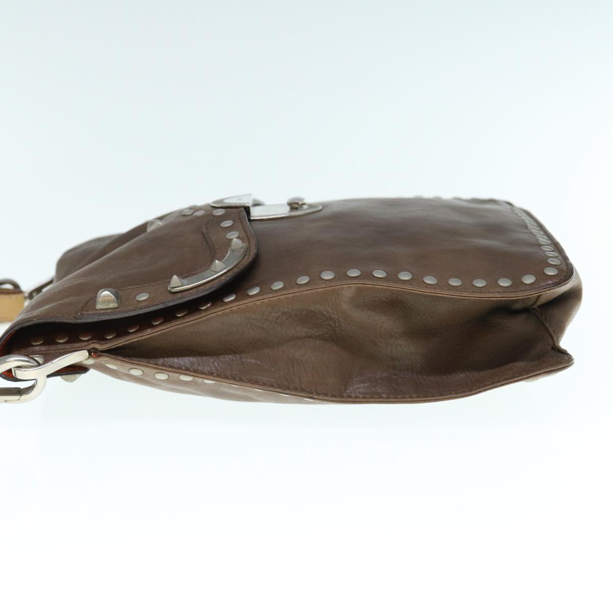 PRADA Shoulder Bag Leather Brown  bs11385