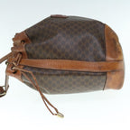 CELINE Macadam Canvas Shoulder Bag PVC Leather Brown  11386
