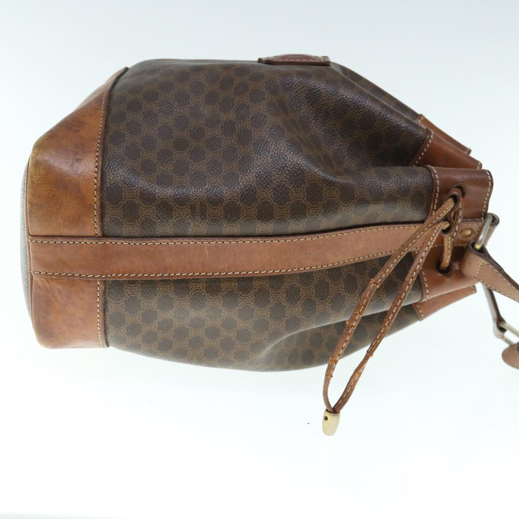 CELINE Macadam Canvas Shoulder Bag PVC Leather Brown  11386