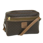 CELINE Macadam Canvas Shoulder Bag PVC Leather Brown  11391