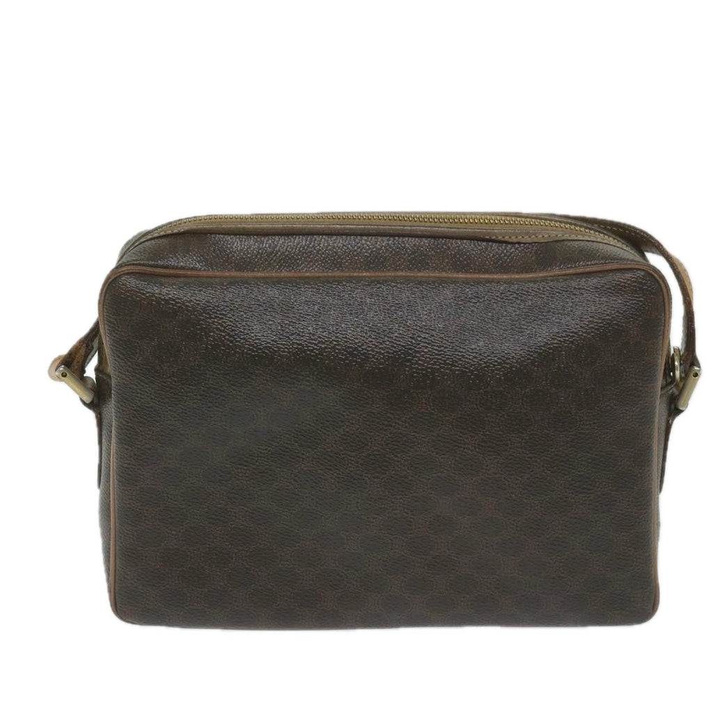 CELINE Macadam Canvas Shoulder Bag PVC Leather Brown  11391