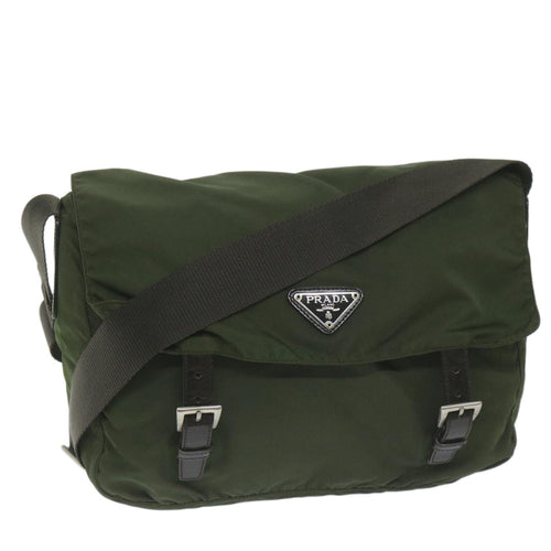 PRADA Shoulder Bag Nylon Green  bs11395