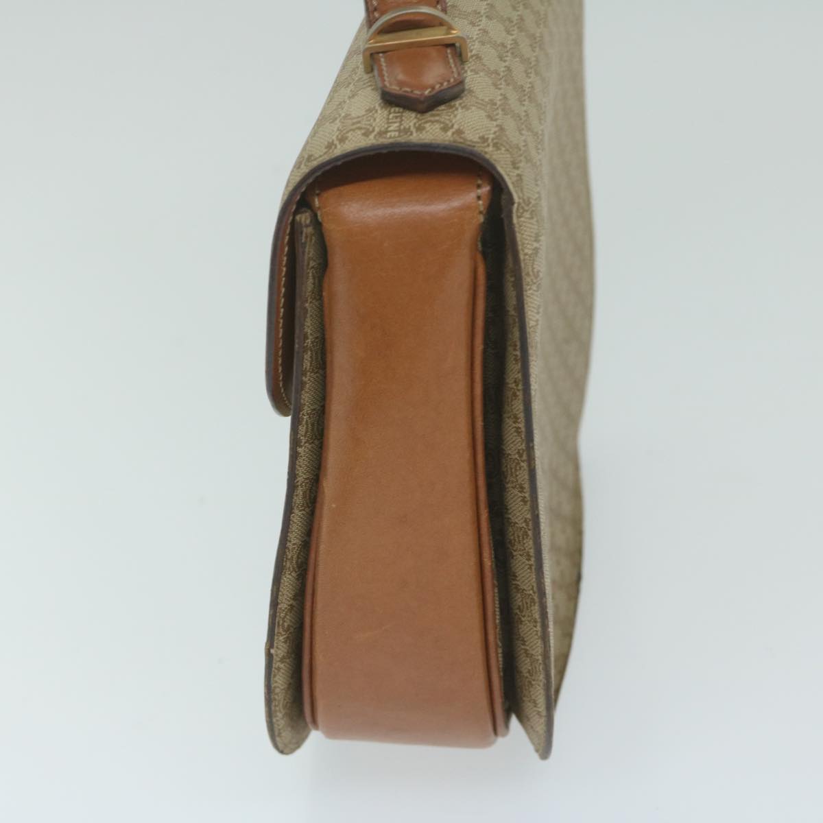 CELINE Macadam Canvas Hand Bag Beige Auth bs11411