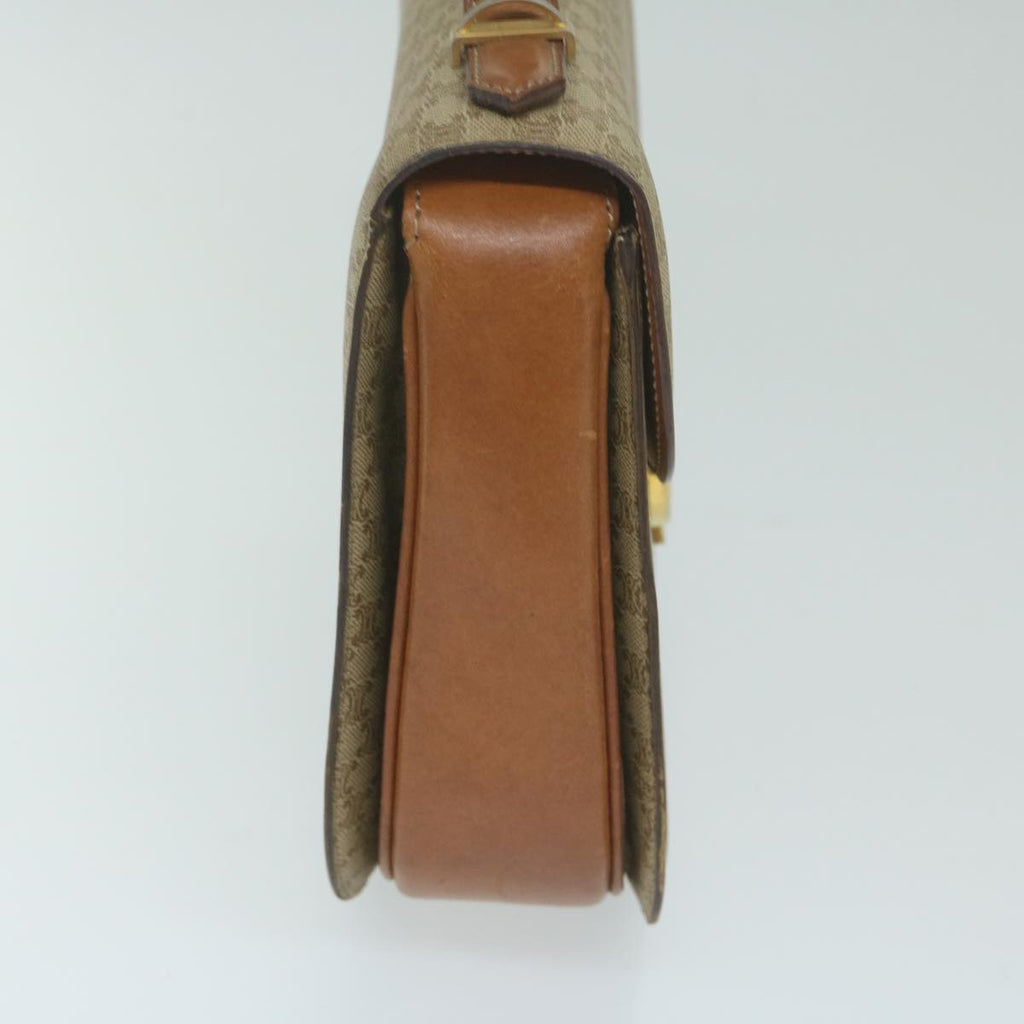 CELINE Macadam Canvas Hand Bag Beige Auth bs11411