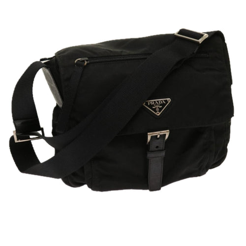 PRADA Shoulder Bag Nylon Black  bs11432