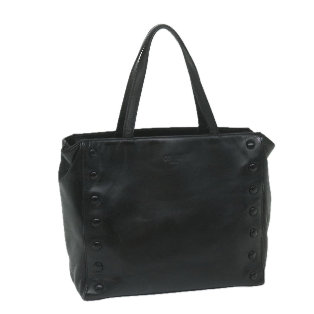 CELINE Tote Bag Leather Black  11451