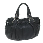 CELINE Hand Bag Leather Black  11458