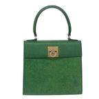 CELINE Hand Bag Leather Green  11459