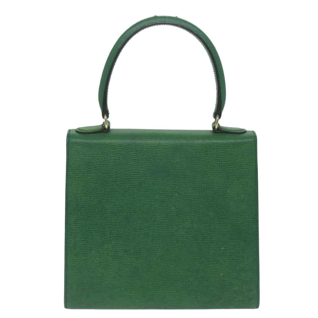 CELINE Hand Bag Leather Green  11459