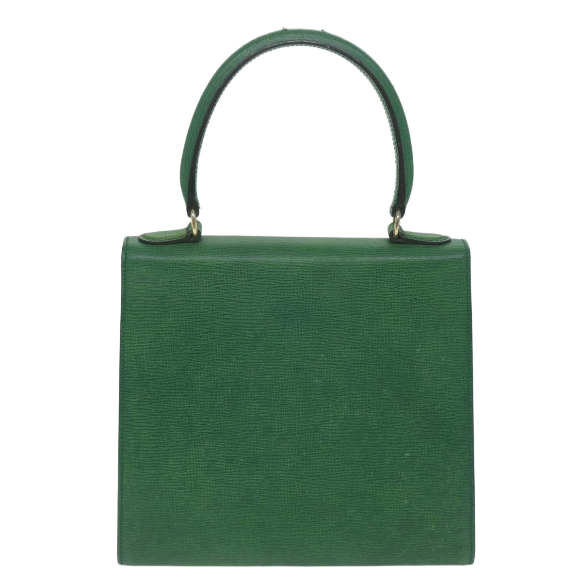 CELINE Hand Bag Leather Green  11459