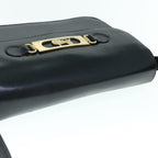 CELINE Shoulder Bag Leather Black  11462