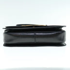 CELINE Shoulder Bag Leather Black  11462