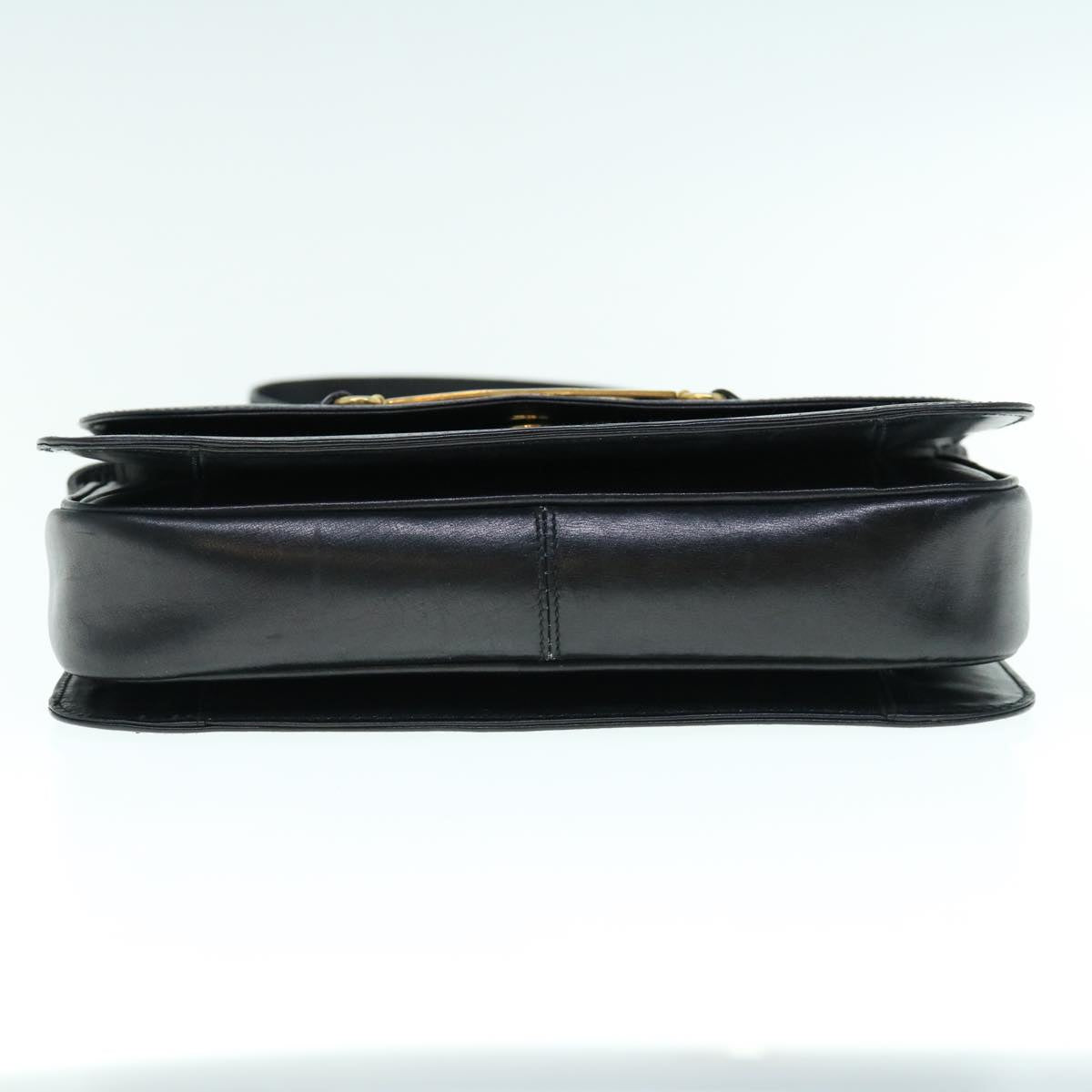 CELINE Shoulder Bag Leather Black  11462