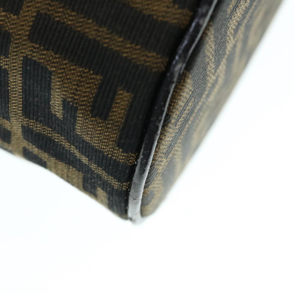 FENDI Zucca Canvas Vanity Pouch Brown Blackbs11466