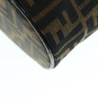 FENDI Zucca Canvas Vanity Pouch Brown Blackbs11466