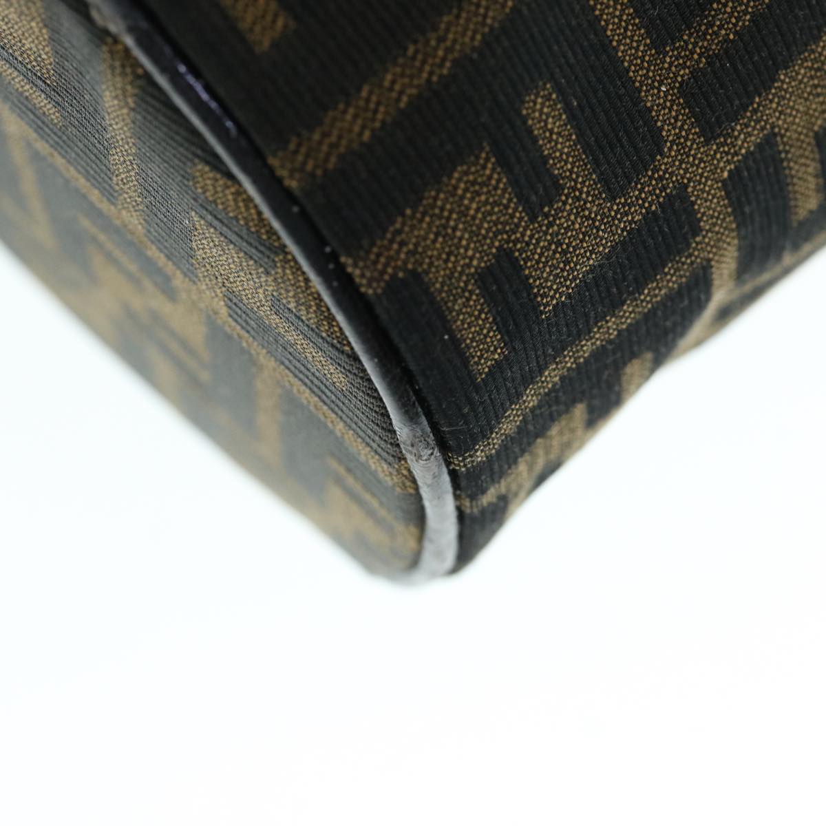 FENDI Zucca Canvas Vanity Pouch Brown Blackbs11466