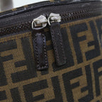 FENDI Zucca Canvas Vanity Pouch Brown Blackbs11466